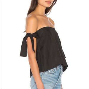 Reformation Black Off-Shoulder Top